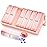 Weekly Pill Organizer 2 Times a Day, KOVIUU Large Travel Pill Box 7 Day, Am Pm Twice Daily Pill Case with Rotatable Handle, Pill Holder Container for Vitamin, Medicine, Supplement, Fish Oil, Pink
