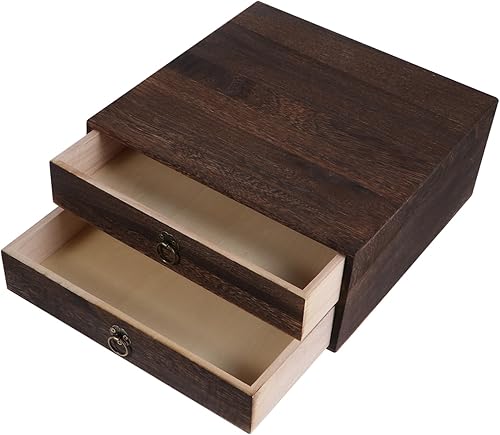 Miniatura 10 de Operitacx Cajón de mesa de madera maciza, organizador de utensilios, cajones de almacenamiento para cajones, cajones de almacenamiento apilables,
