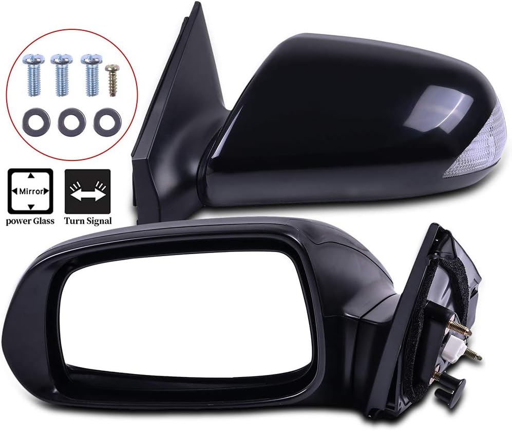 Driver and Passenger Side View Mirrors Fit for 2005-2010 For Scion tC Base Coupe Power Operated Manual Folding Non-heated Turn Signal Exterior Mirrors SC1320102, SC1321102
