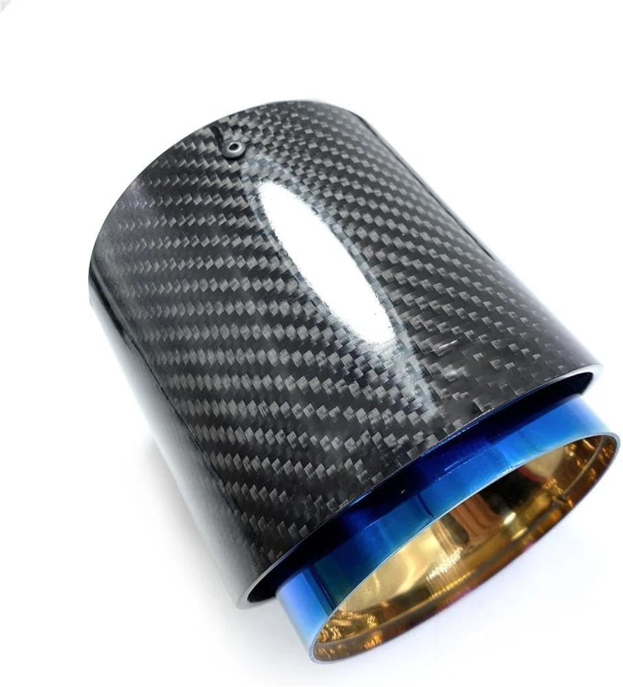 1PCS Burnt Blue Pipe Carbon Black Exhaust Muffler Tip, For Mini Cooper R55 R56 R57 R58 R59 R60 R61 F54 F55 F56 F57 F60