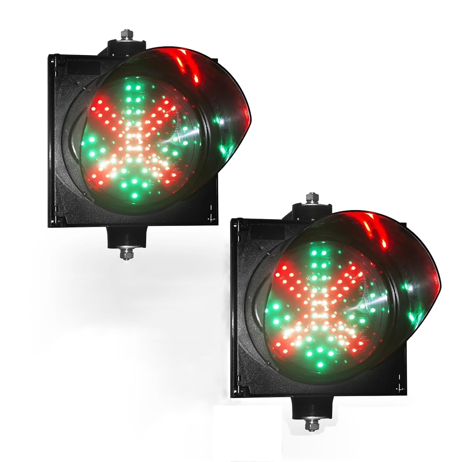 Sygnał drogowy 200 mm/300 mm, przemysłowe światło drogowe, IP65, wodoodporna lampa sygnalizacyjna, czerwone/zielone światło z osłoną przeciwsłoneczną, do wskaźnika zatoki dokującej (200 mm, 2 szt.)