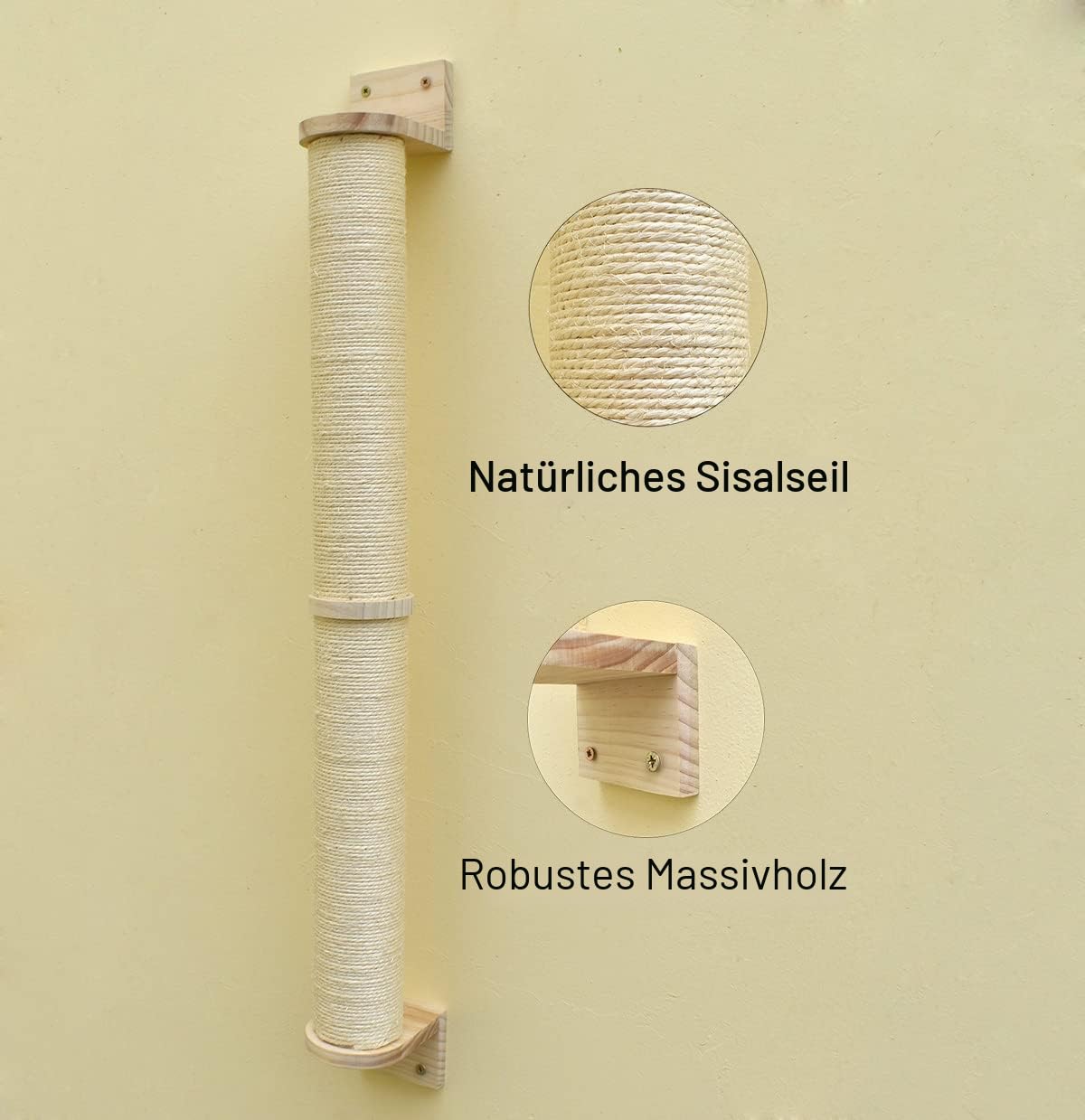 81cm Kratzbaum Wandmontage,Kletterwand,Kratzbaum Wand,Kratzsäule für Katzen,Kratzstamm für Katzen(Sisalseil_Φ7)