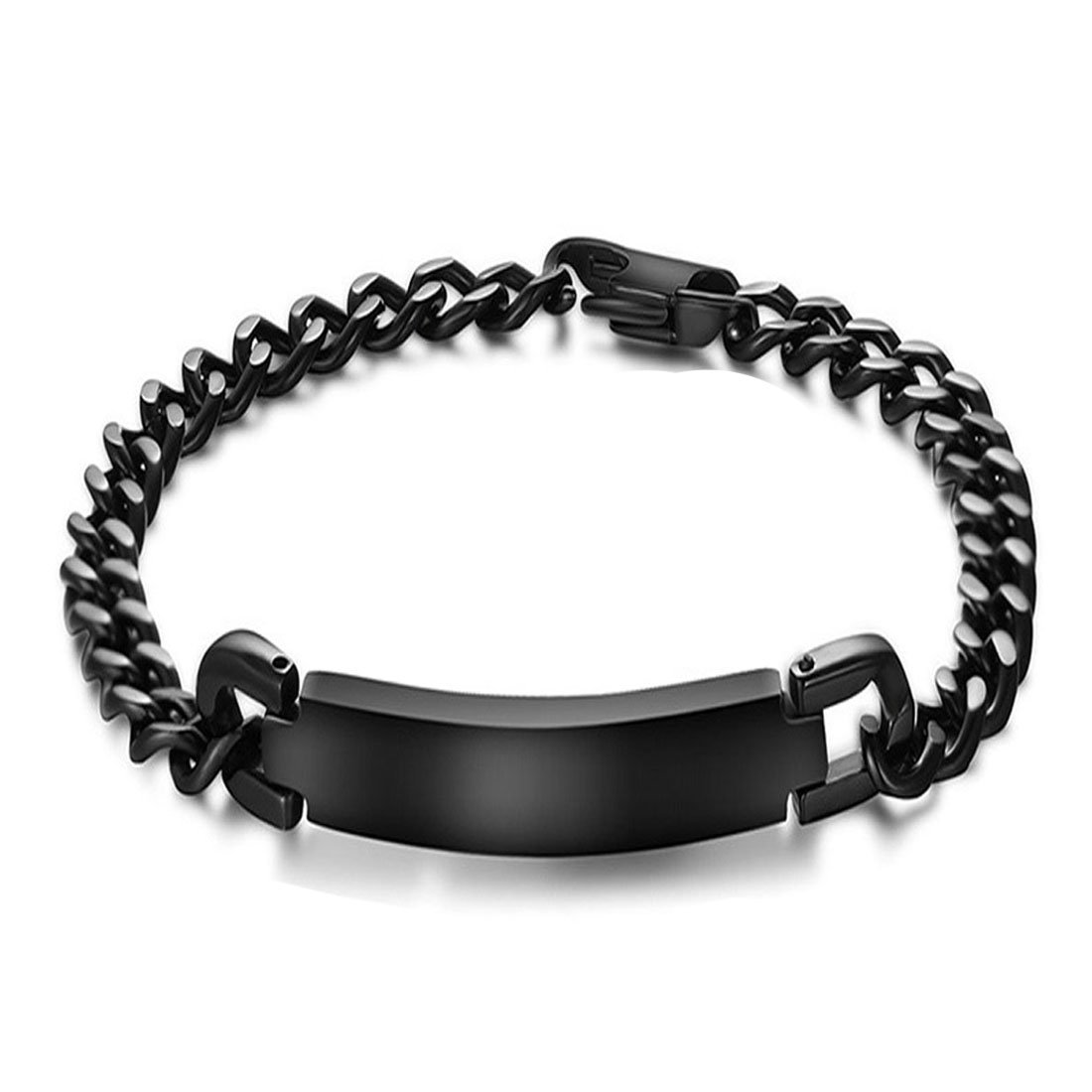 DIB Men's Stainless Steel Wide ID Bracelet – 8.5 Inch, 15mm Width, Free Engraving, Customizable - View #7