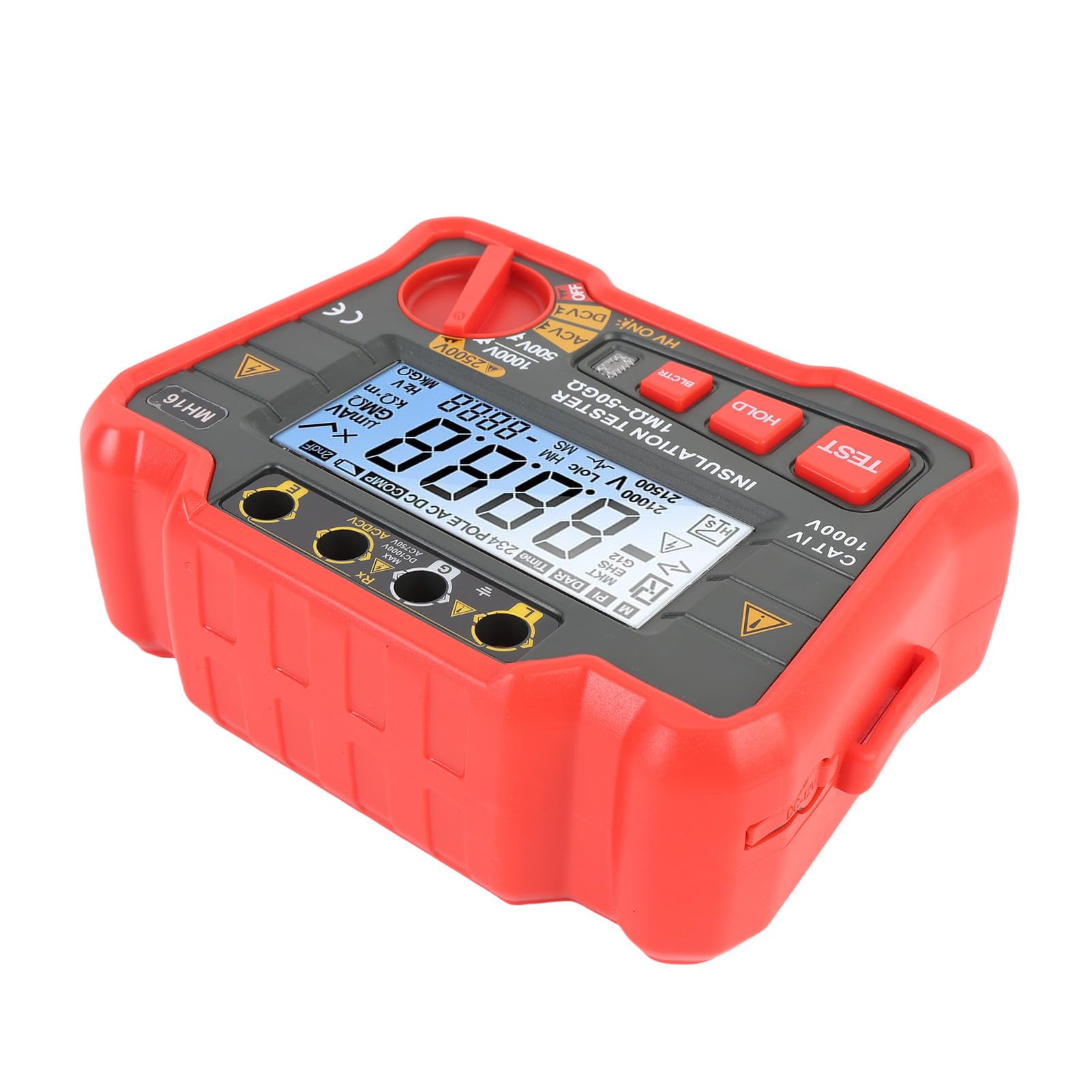 Tester Digitale per Resistore di Isolamento con Copertura Protettiva in Silicone per Test Elettrici