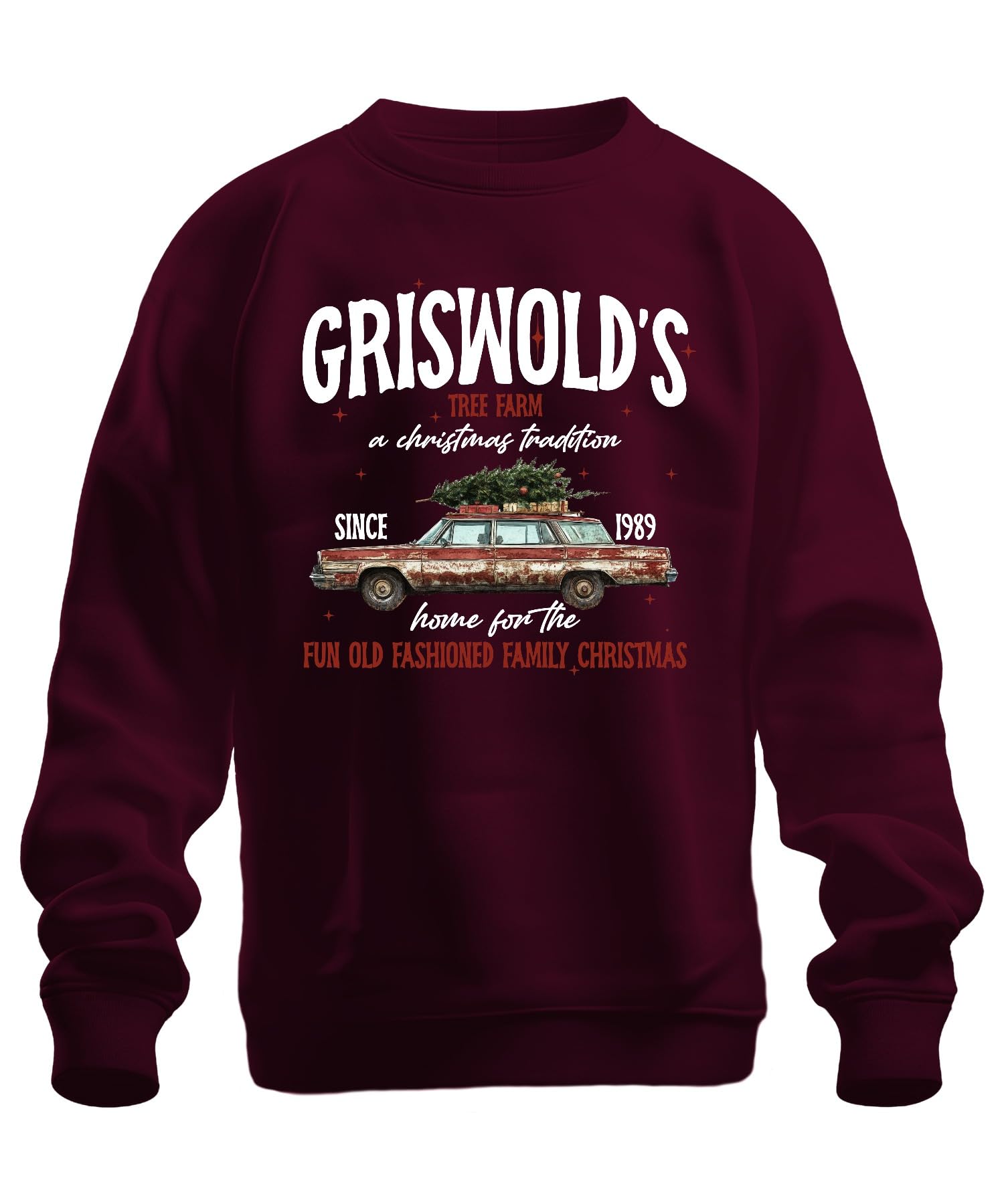 Printera Men's Burgundy Griswolds Tree Farm Beautiful Gift Clark - Christmas Xmas Unisex Christmas Jumper, 3XL