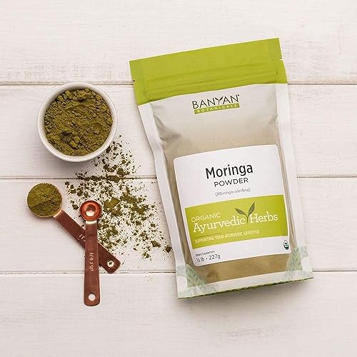 Miniatura 5 de Banyan Botanicals Polvo de hoja de moringa  Certificado orgánico USDA  Moringa Oleifera  Secado al sol  Superalimento a base de hierbas crudas