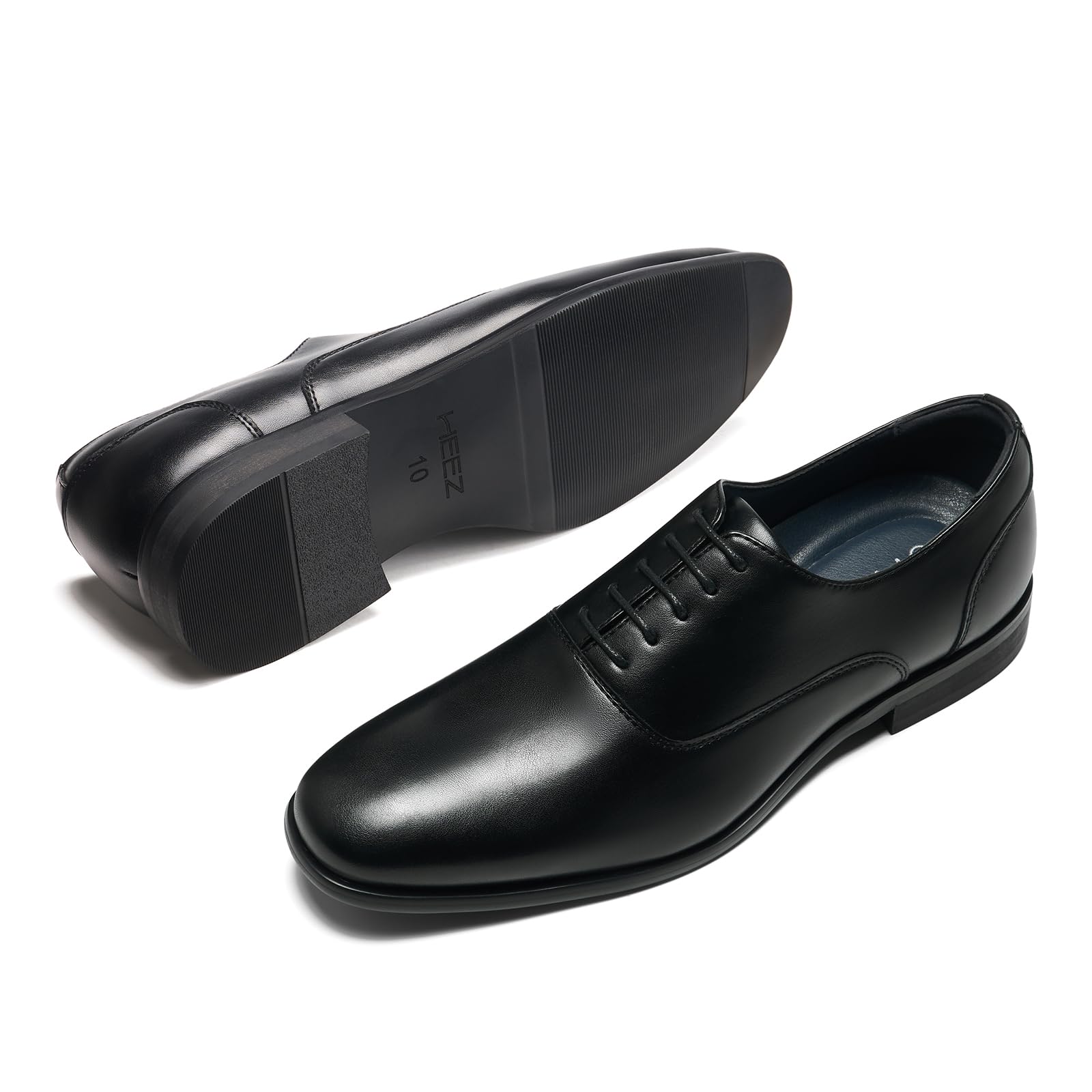 HEEZ Mens Patent Leather Dress Shoes, Tuxedo Shoes for Men Non Slip, Cap Toe Lace Up Formal Oxfords for Wedding Prom Party Dance Business — view 6