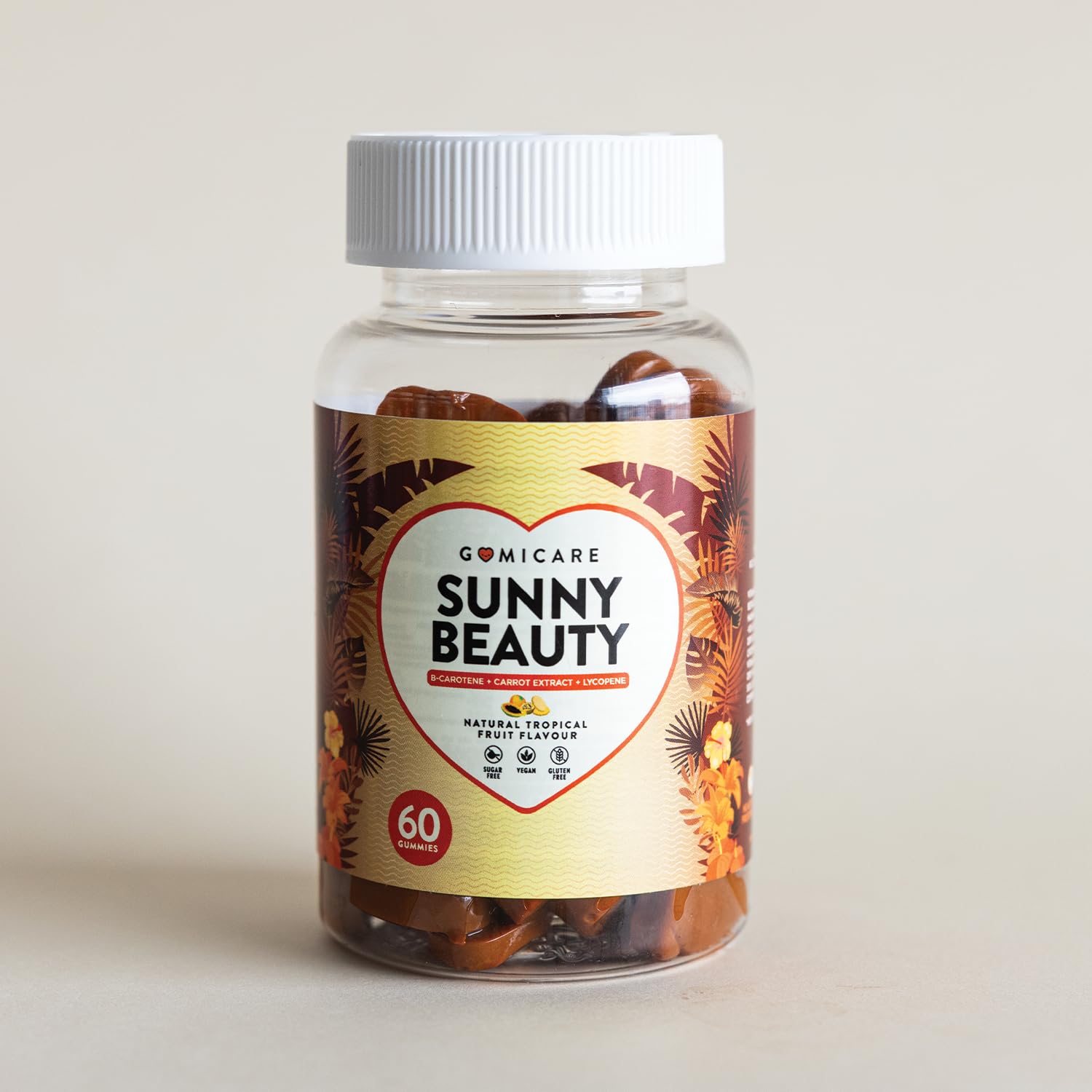Gummies Solaire Autobronzant au Beta Carotene, Astaxanthine, Luteine, Lycopene et Cuivre – Gummies (Bonbons) Bronzage pour une Peau Dorée et Protegee – 60 unités – Sans Sucre – Sans Gluten