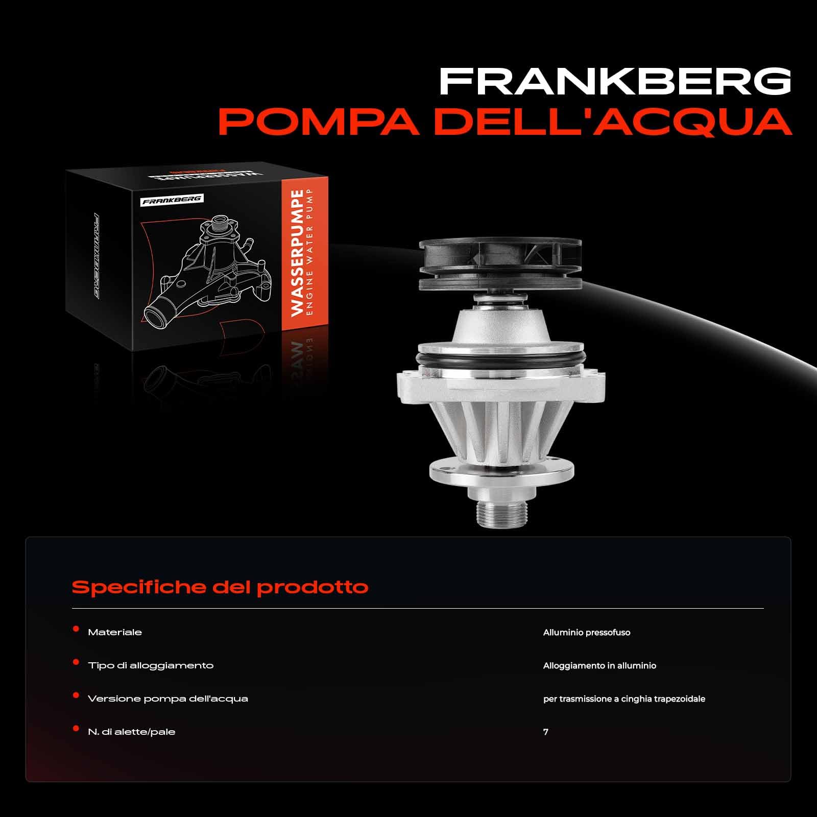 Pompa Acqua Con Guarnizione per Serie 3 E36 E46, 5 E34 E39 E60 E61, 7 E38 E65 E66 E67, X3 E83, X5 E53, Z3 E36, Z4 E85 1989-2010 11517527799