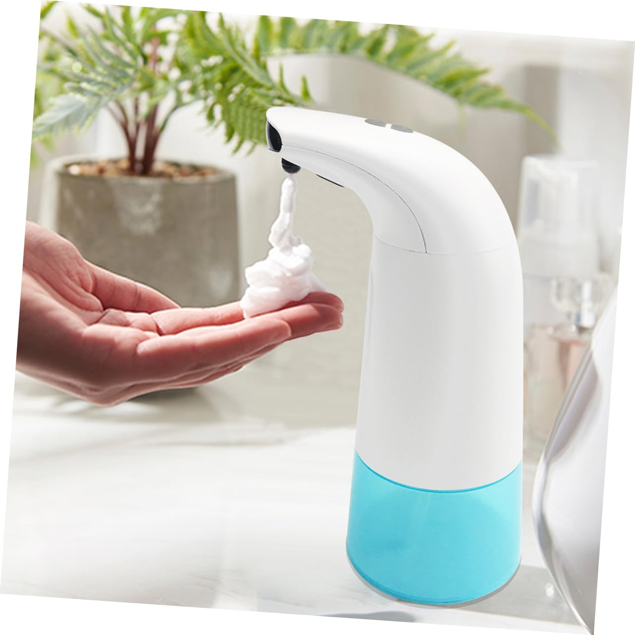 IMIKEYA Distributore Sapone Completamente Automatico Erogatore Sapone Liquido Bianco Per Uso e Professionale Materiale Durevole