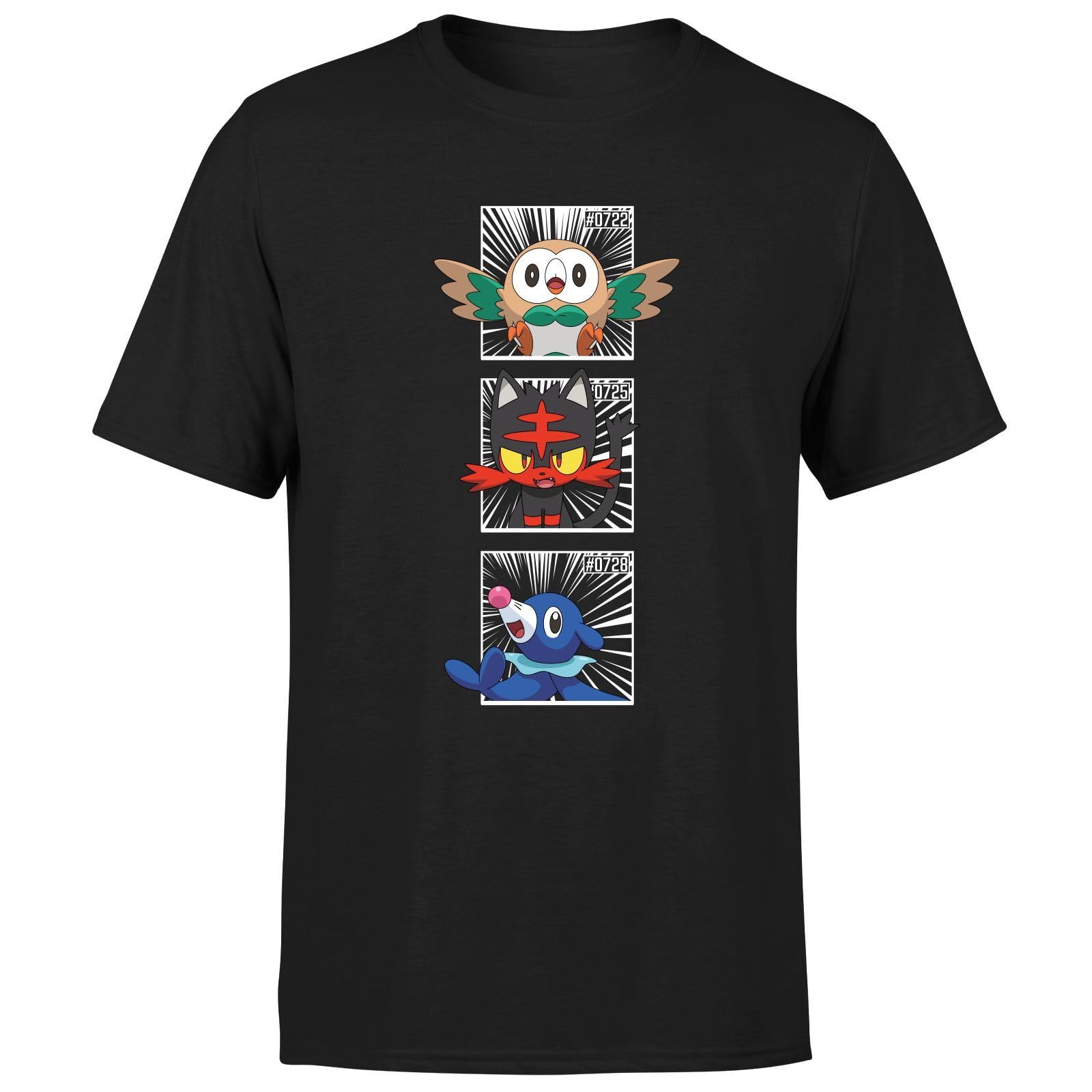 Zavvi Unisex Multi Official Pokémon Gen 7 Intro T-Shirt Mens Black - Xl