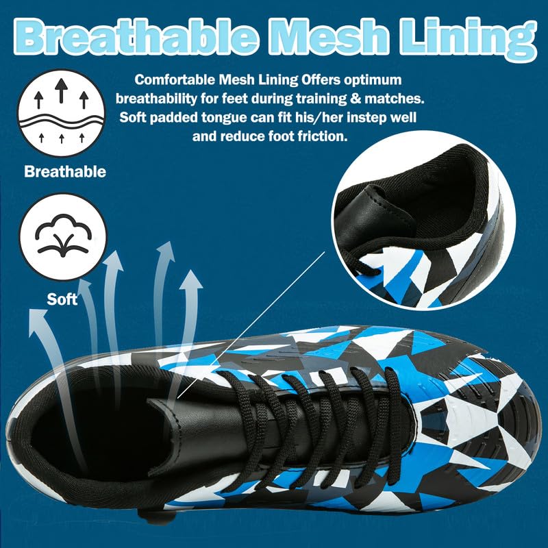 MIFAWA Kids Soccer Cleats Boys Girls Soccer Cleats Youth Football Cleats Boys Kids Firm Ground Soccer Cleats for Boys Girls Athletic Outdoor Football Shoes Youth Baseball Cleats Boys Girls - Image 5