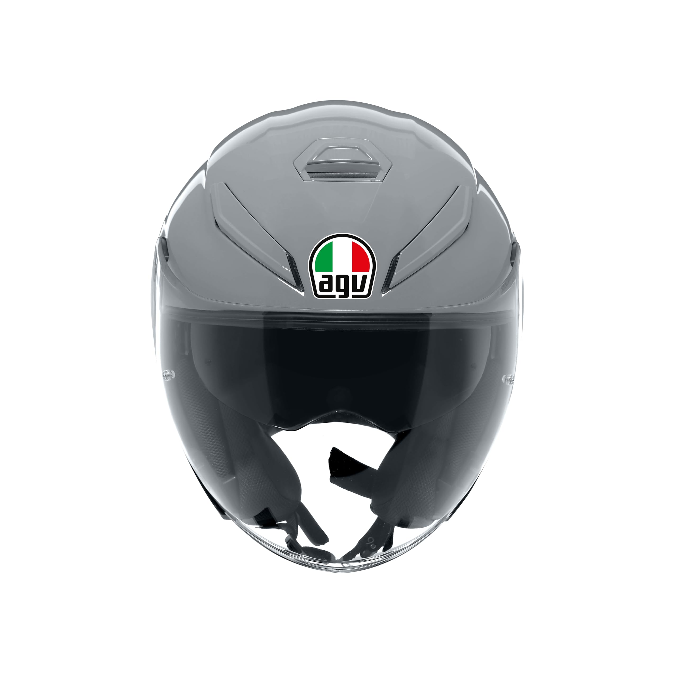 AGV - K5 JET EVO E2206, Casco da Moto Jet Unisex, Casco Moto Open Face in Fibra di Carbonio e di Vetro, con Visiera Antigraffio e Anti-UV, Nardo Grey, M