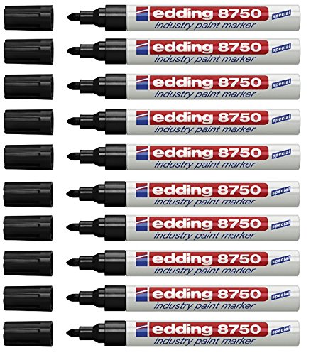 edding Lackmarker edding 8750 industry paint marker, 2-4 mm (10, schwarz)