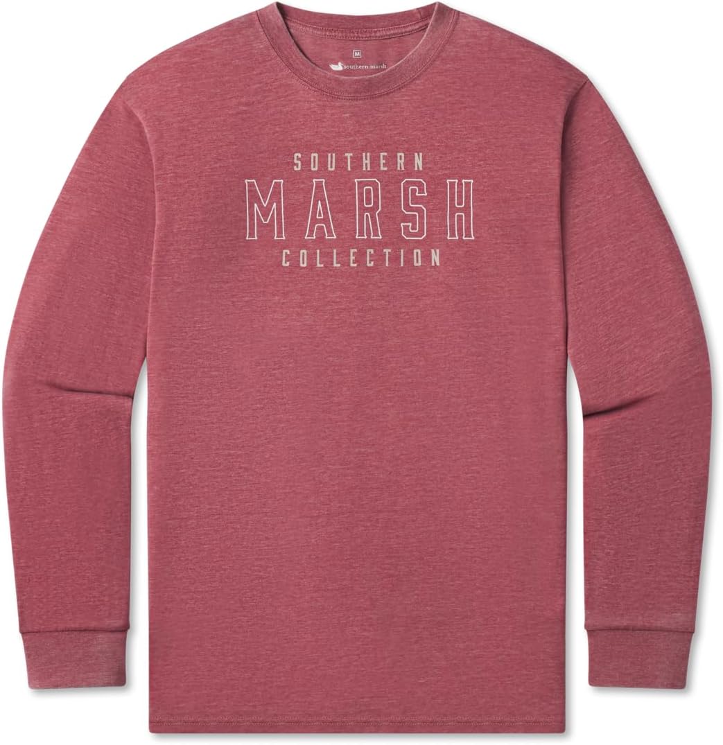 Southern Marsh Men’s SEAWASH Marsh Outline T-Shirt – Long Sleeve Casual Graphic Tee