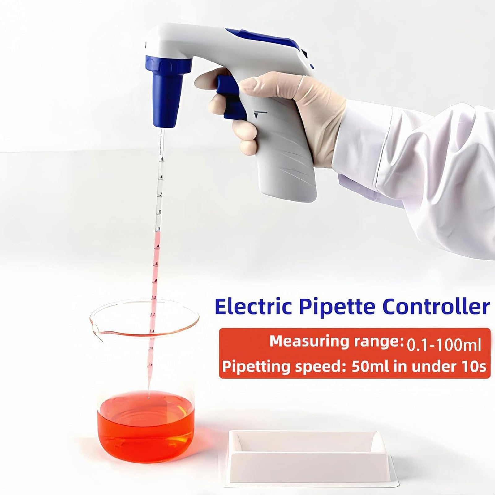 Regolatore automatico della pipetta motorizzato, pipettatore elettronico ricaricabile, capacità 0,1-200ml per riempimento di liquidi di grandi volumi, attrezzatura di laboratorio