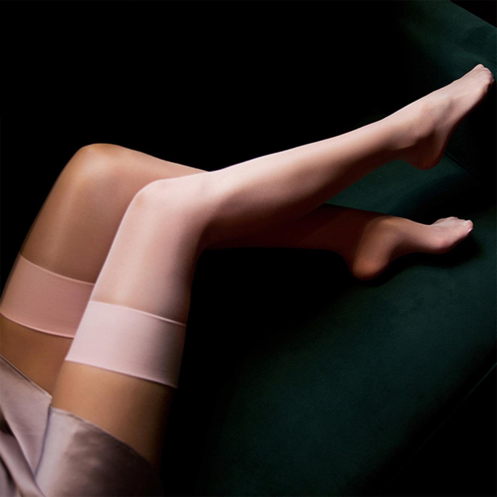 Medias de Seda Brillante de Color Aceite, Medias Altas hasta el Muslo, lencería Sexy para Mujer, Finas Transparentes Brillantes (Azul, Talla única) (Rosa, Talla única)