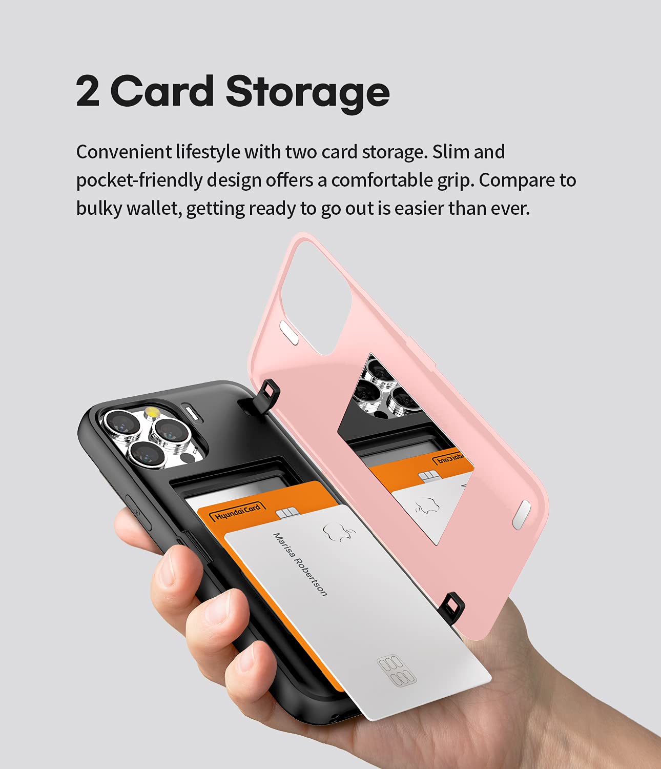 Custodia Portafoglio Con Specchio Per IPhone 11 - GOOSPERY, Rosa Con Porta Carte E Supporto - 5