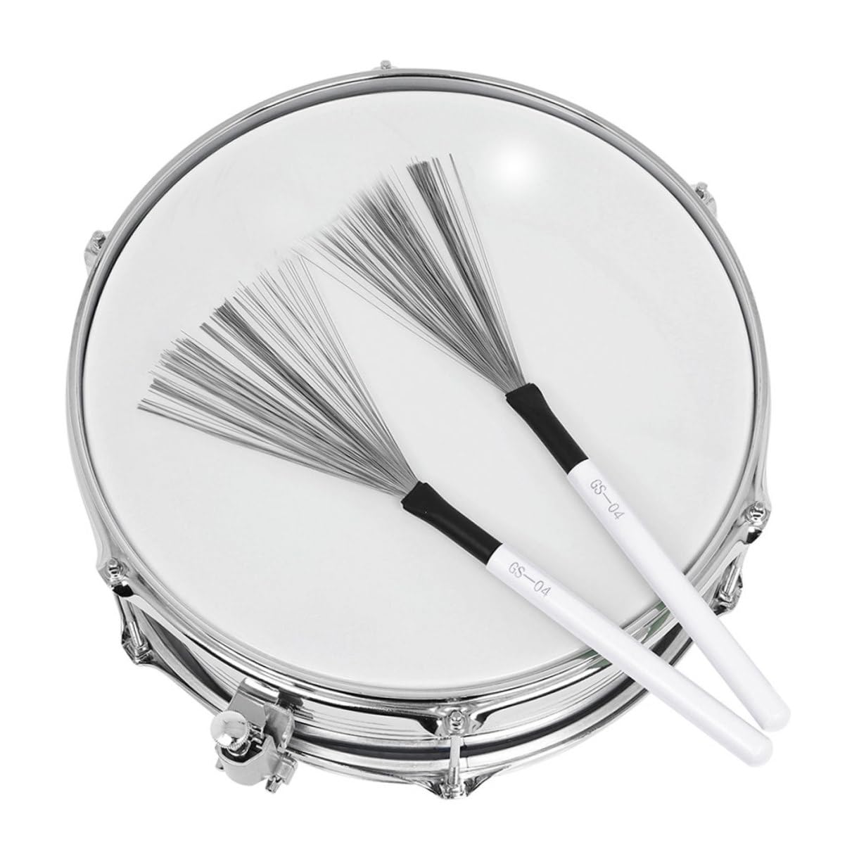 Spazzole Per Batteria Jazz Alnicov - Nylon Telescopico, 32 Cm, Nero/Bianco - Foto 2