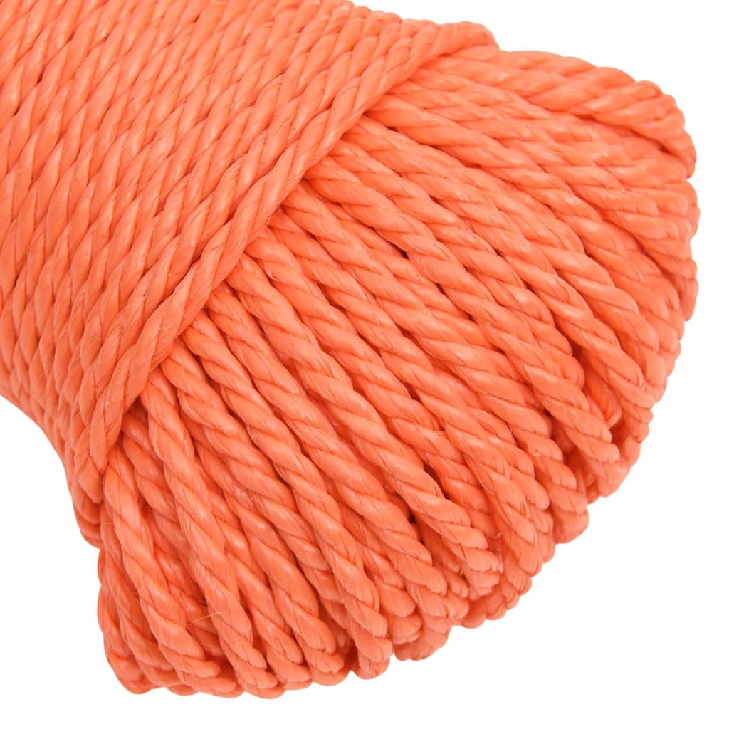 Cuerda Trenzada de la línea Outdoor, Resistente a Las inclemencias del Tiempo Ultravioleta torcida Resistente Multicolor de Varios tamaños la Cuerda Trabajo Polipropileno(Orange/100 M,16 mm)