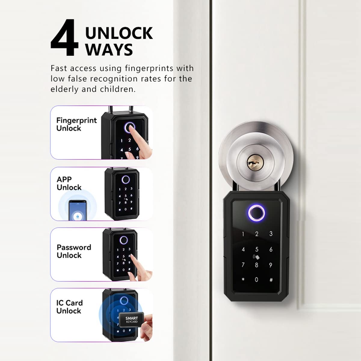 Smart Key Lock Box Ttlock WiFi Fechadura Eletronica Wasserdichte Wandhalterung Fingerabdruck Türschloss Sicherheit Lockbox