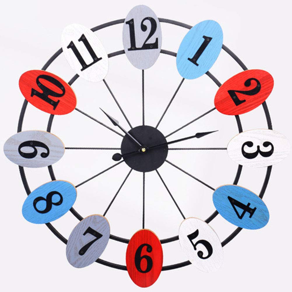 VHKJewE Silent Metal Arab Numeral Wall Clock 50x50x4.5cm