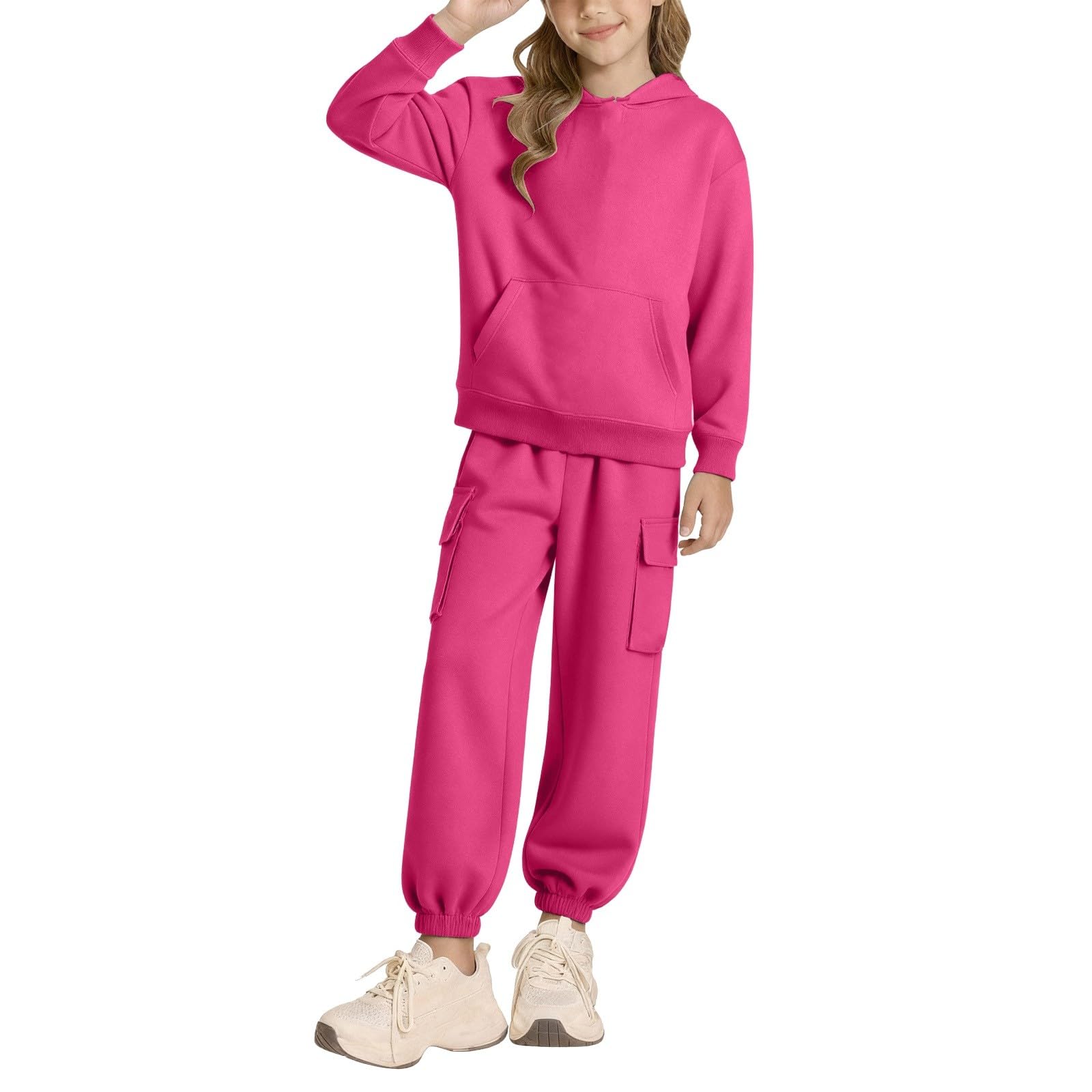 Kinder Trainingsanzug Hoodie Cargo Jogger 2-teiliges Set
