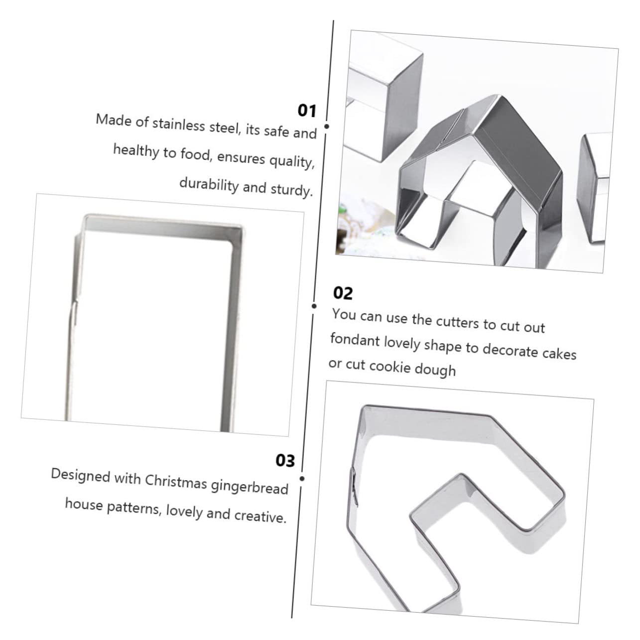 Lot De 5 Sets De Emporte-pièces Biscuits De Noël Maison Pain D'épices Mini 3d Acier Inoxydable Découpe Pâte Diy Pour Fêtes Décoration Pâtisserie