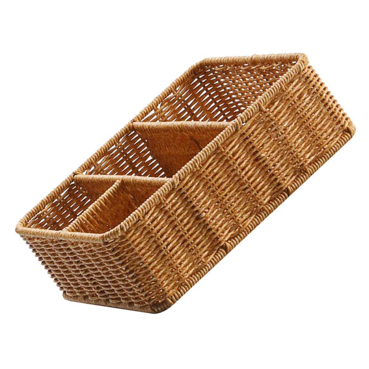 Panier tressé en fer kaki de rangement délicat et élégant pour maison