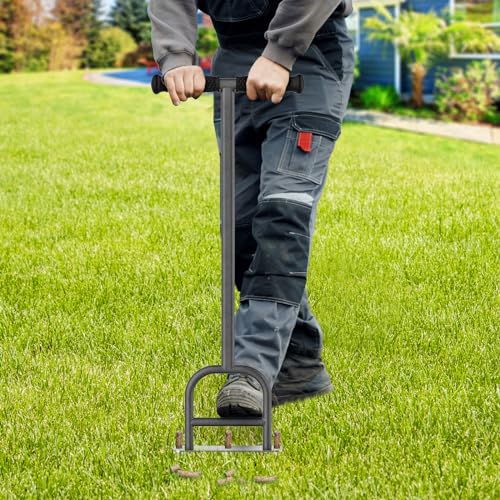 Dolibest Lawn Coring Aerator, Stainless Steel 3 Corer Plug Aerator Tool with Soft Rubber Grip, Manual Grass Aerating Tool, Garden Tool & Cleaning Hand Tool for Loosening Soil and Improving Lawn Health by Dolibest - Image 6