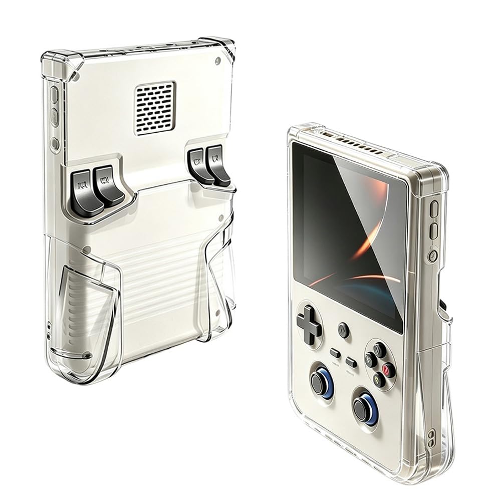 Clear Protective Case for Anbernic RG 477V Game Console, TPU Cover Sleeve Slim Fit Protection Shell Anti-Drop Shockproof Protector Compatible with RG 477V Handheld Gaming (Transparent)