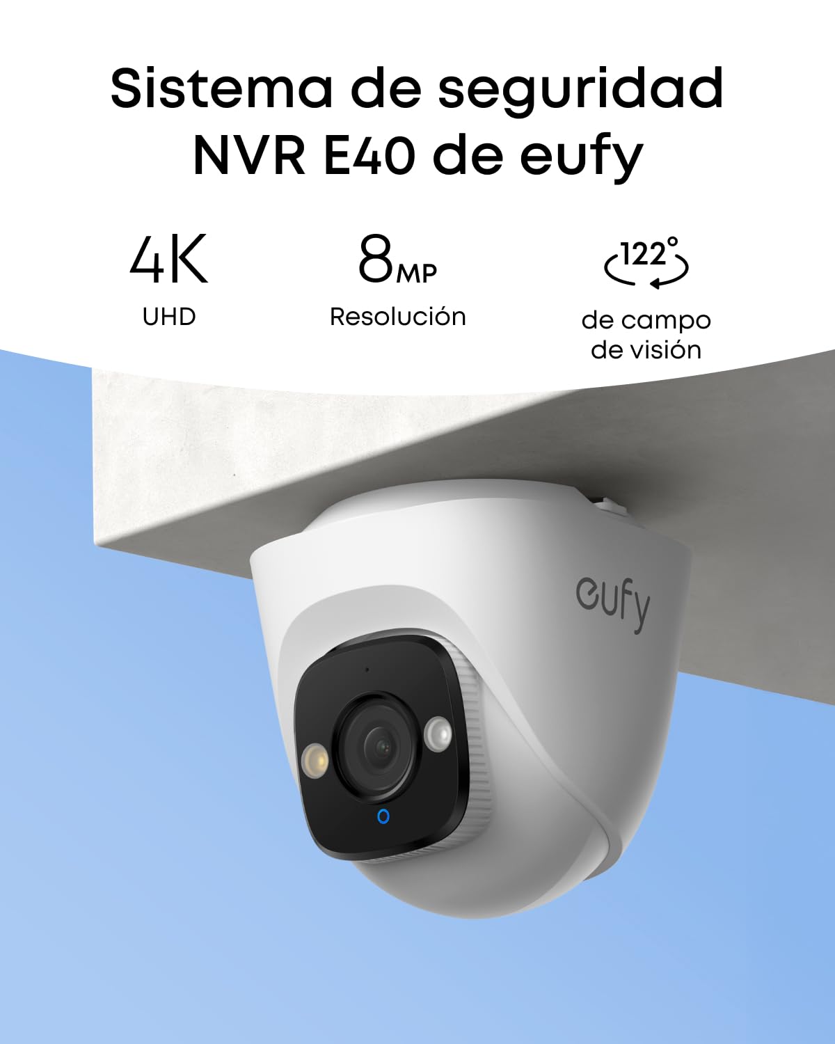 eufy Security S4 Camaras de vigilancia Exterior PoE NVR, 2 cámaras Bullet-PTZ, 2 cámaras Torre, Encuadre y Seguimiento automático IA, búsqueda Inteligente de Video, luz estroboscópica, grabación 24/7