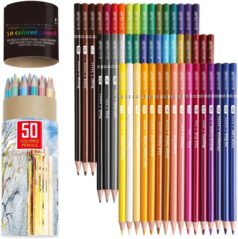 50 Pieces Of Colored Pencil Set, Art Hand Drawn Graffiti, Oily Colored Lead