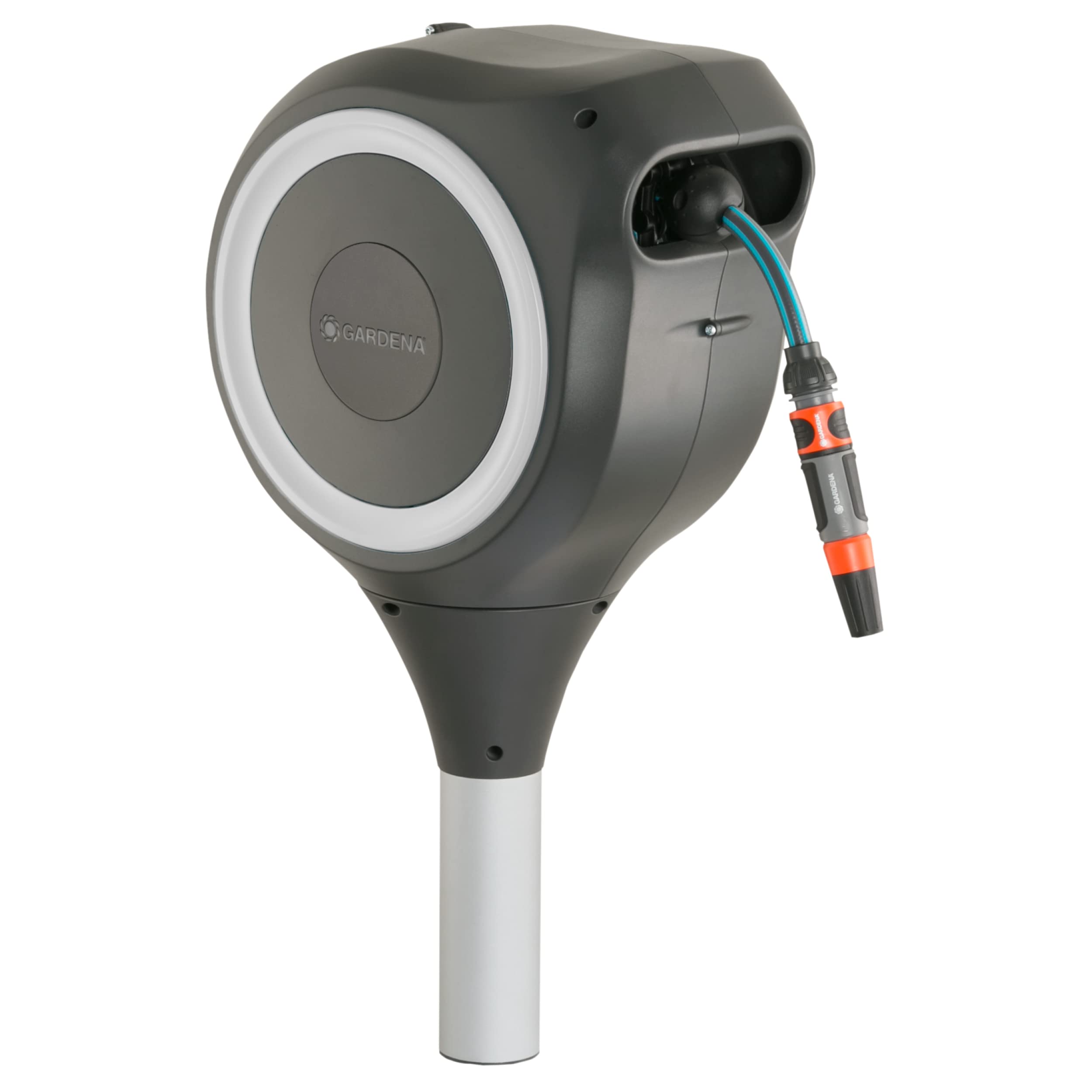 Carrello Portatubo Gardena Classic 60 TS - 20m Tubo 1/2" Con Ugello, Avvolgitore Robusto E Stabile