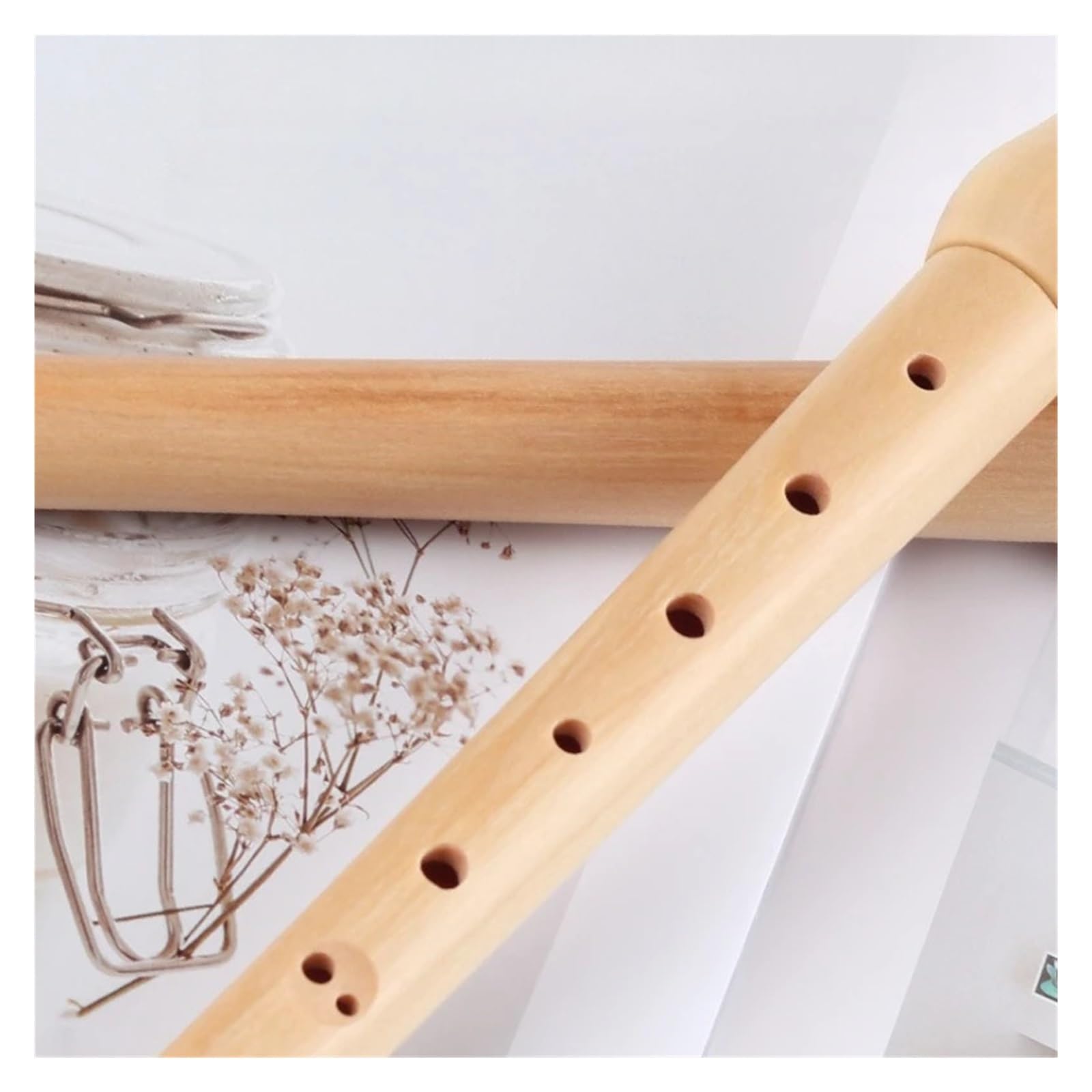 Blockflöte Holz Holzblockflöte for Lernen, 8-Loch-Holzflöte mit hoher Tonhöhe, tragbare Schulflöte, professionelles Blockflöteninstrument(Type 1)