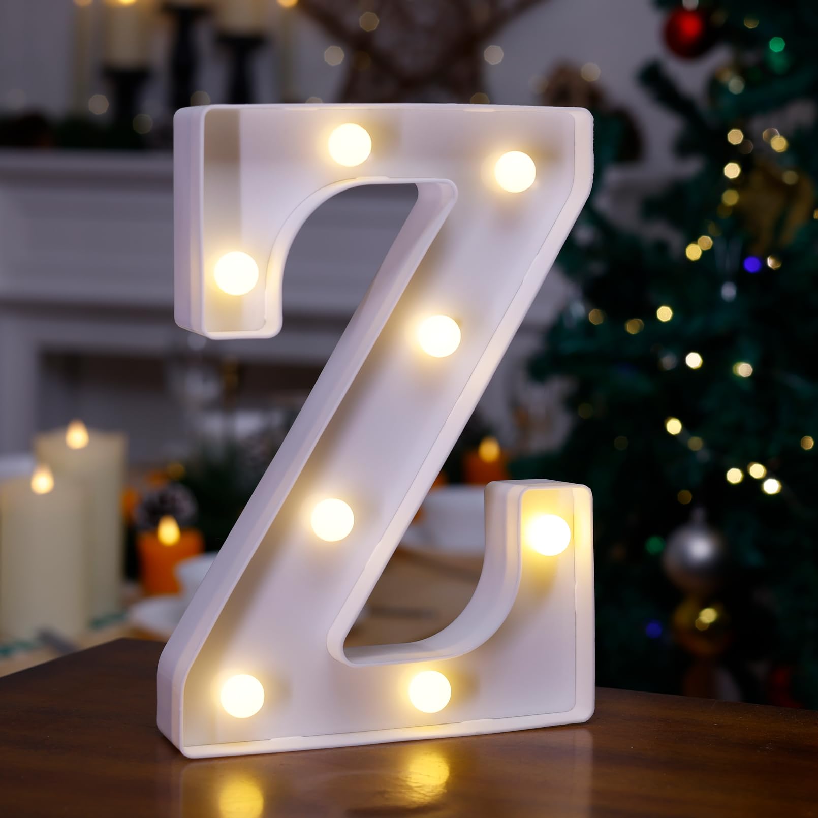 LED Marquee Sign Light Up Letters, 26 Alphabet Light Up Letters Sign, Battery Powered LED Letter Lights for Night Light, Wedding, Birthday, Party, Christmas or Home Decor(Letter Z, Warm White)
