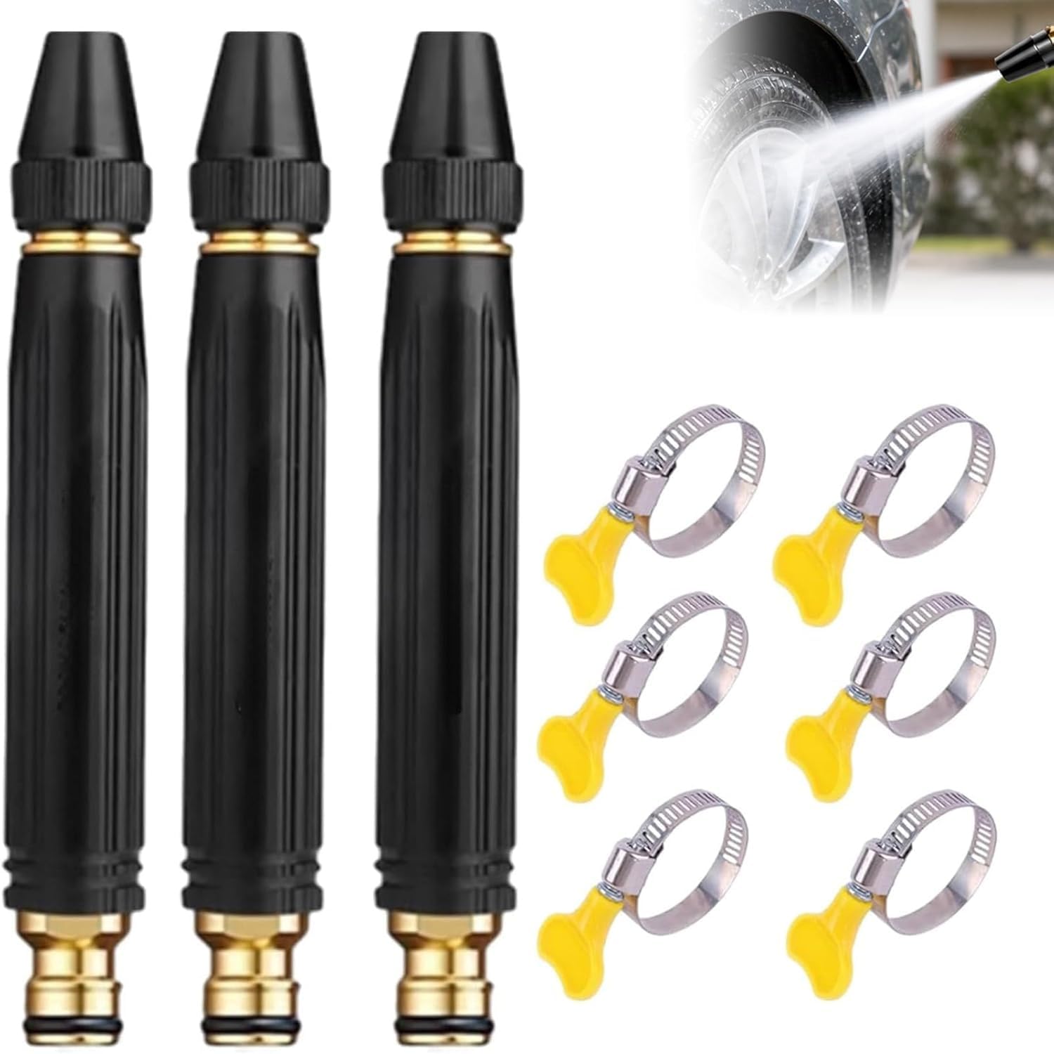 Buse Haute Pression Pour Tuyau De Jardin, Embout D'Arrosage Réglable, Accessoire De Pulvérisation Résistant