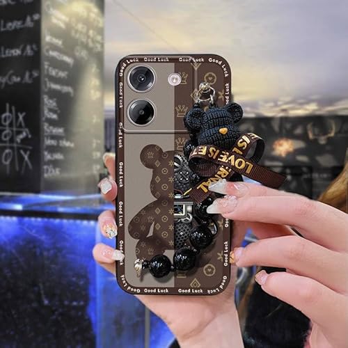 Lulumi-Phone Case Compatible with Xiaomi Poco M7 Pro 5G, Waterproof Back Cover silicone Black pearl pendant Simplicity Dirt-resi
