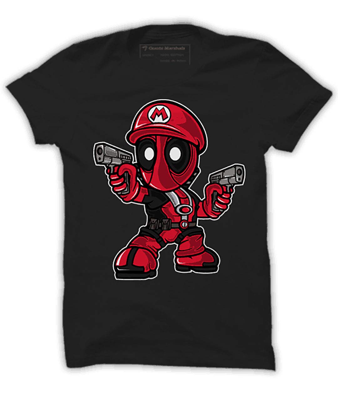 Quote MarshalsGaming Mario Pool Black Cotton T-Shirt for Men's