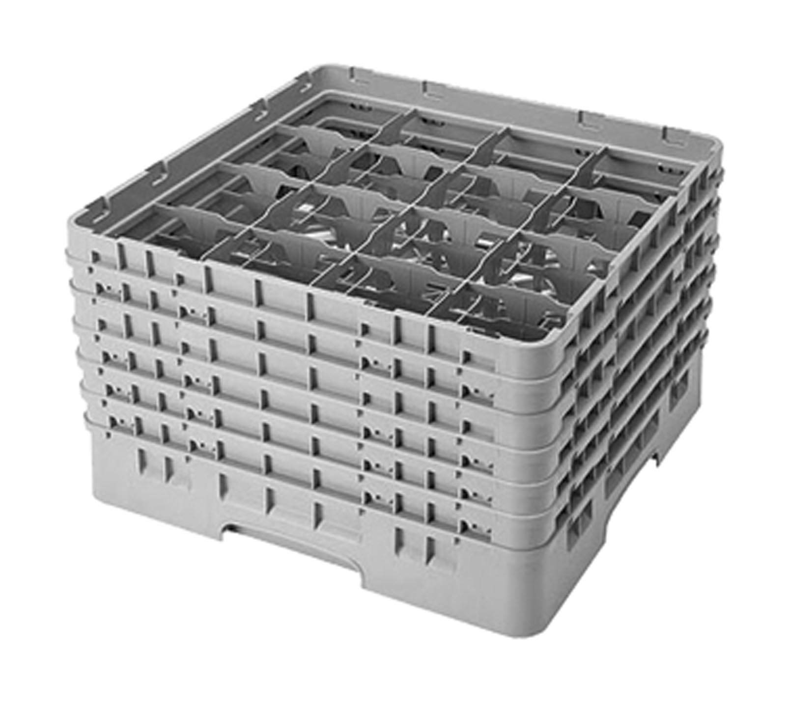 (16S1214151) 16 Compartment Stemware & Tumbler Glass Rack - Camrack® by Cambro – 12-5/8-Inch, Plastic, Soft Gray