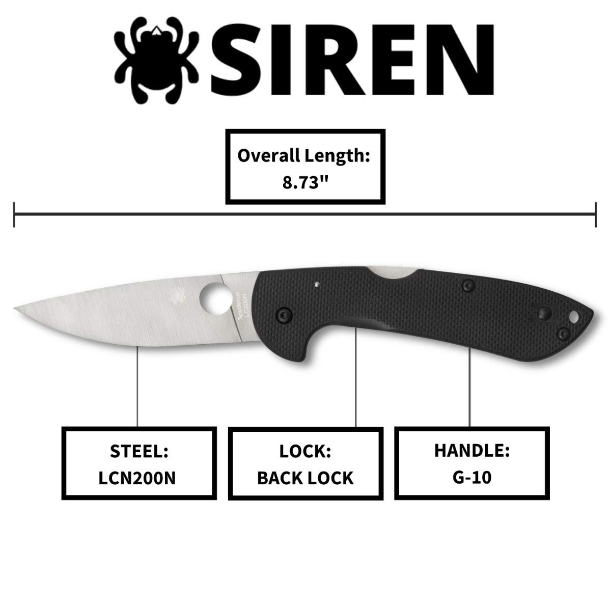 Amazon.com: Spyderco Siren Folding Knife - G-10 Black Handle Amazon.com: Spyderco Siren Folding Knife - G-10 Black Handle