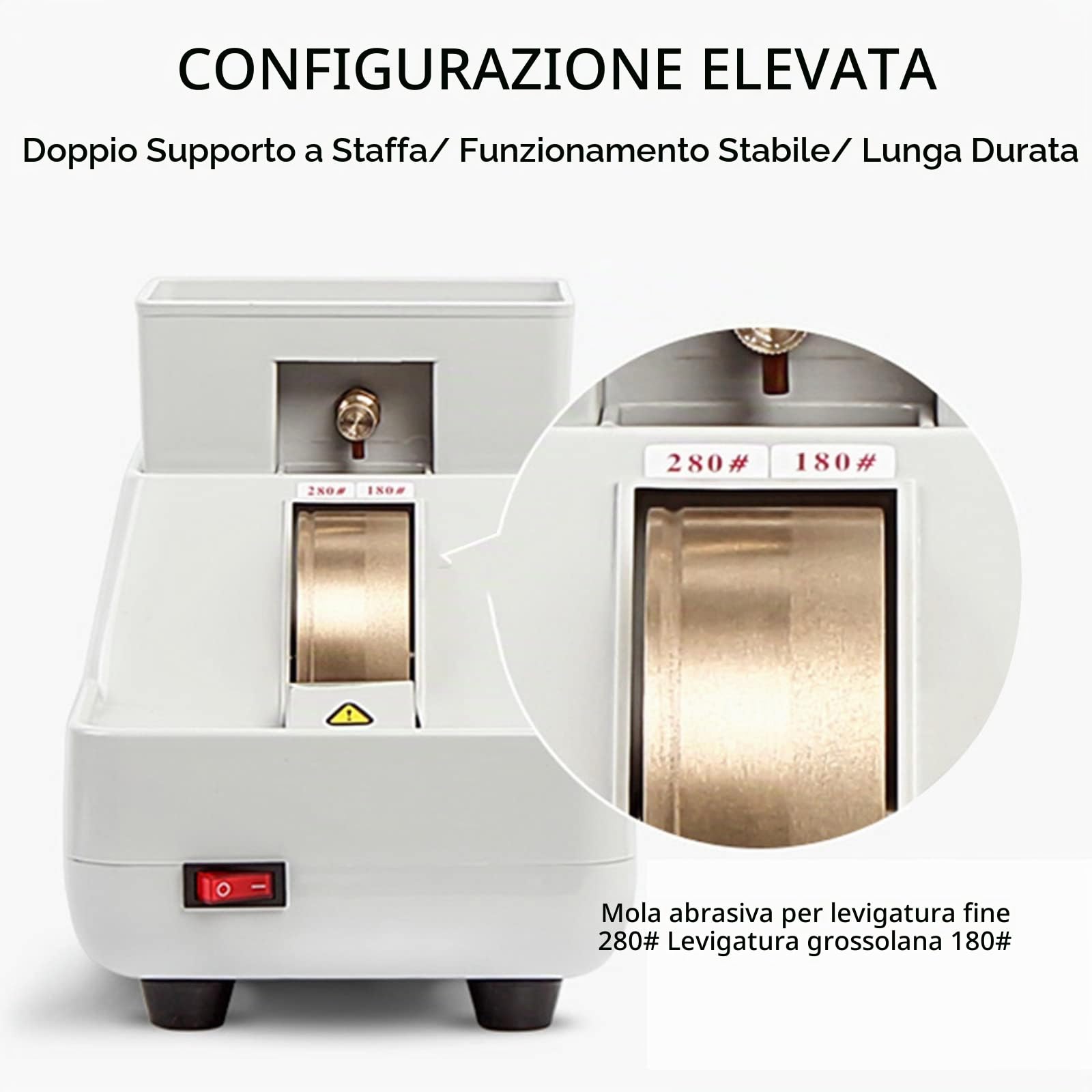 FADALE Smerigliatrice Ottica Manuale per Lenti, Smerigliatrice Manuale per Occhiali Smerigliatrice Manuale per Occhiali, Scanalatura Ruvida E Fine E a Forma di V, Molatrice per Occhiali
