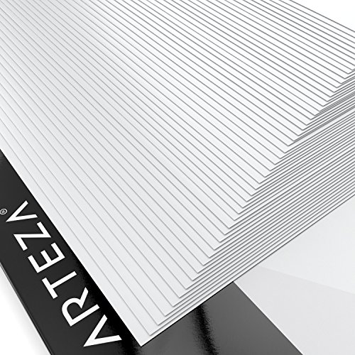 ARTEZA Self Adhesive Vinyl Sheets, 12 x 12 Inches, Pack of 50, Matte White, Waterproof and Easy to Weed and Cut, SAV for DIY Projects