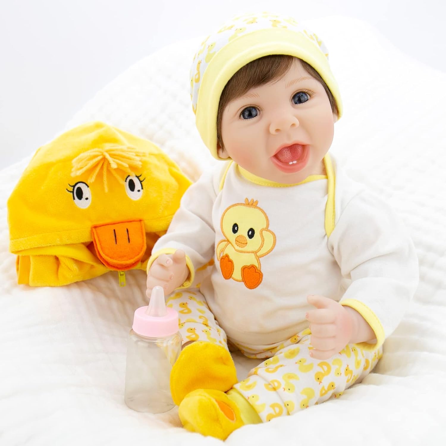 🛒 Flash Sale Milidool Reborn Baby Dolls, Realistic Newborn Baby Dolls, 22 inch Lifelike Weighted Cloth Body Baby Dolls Girl with Duck Toy & Gift Box