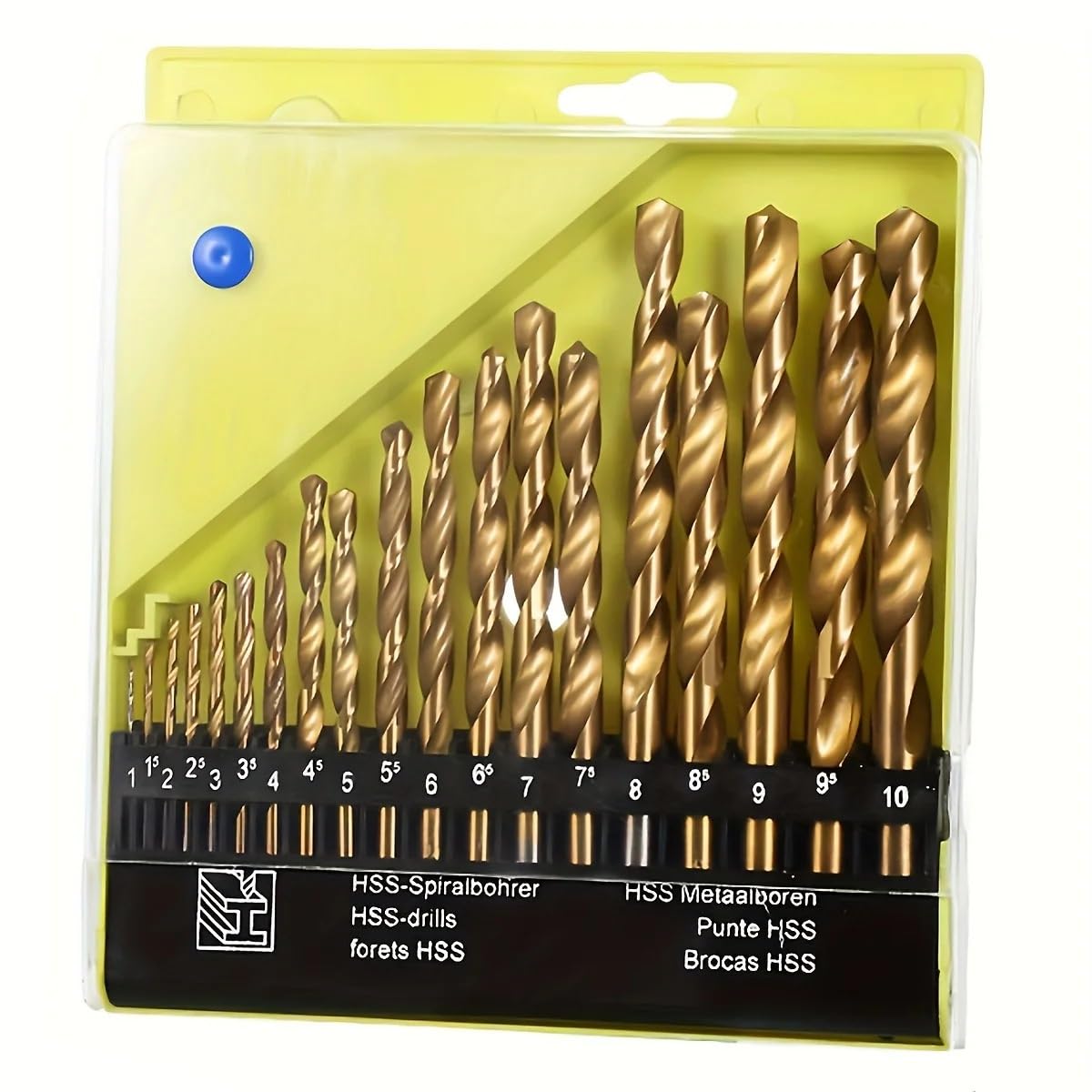Juego De Brocas Métricas Con Mango Recto Redondo M35 De 19 Uds., Brocas De 1mm-10mm Adecuadas for Metal Duro De Acero Inoxidable