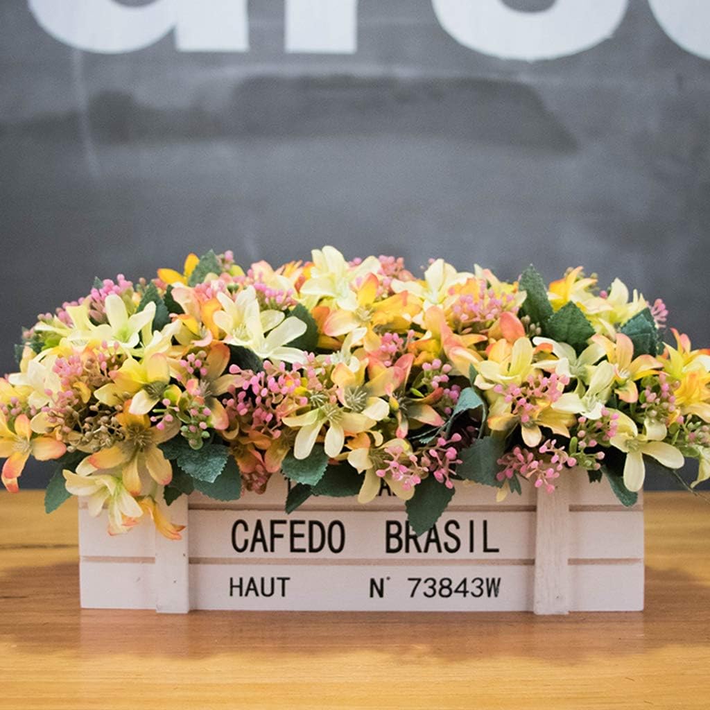 造花 アートフラワー 木柵 枯れない 手作りフラワー 明るい色合い 本物そっくり フラワーアレンジメント 置物 人工観葉植物 プレゼント 敬老の日 誕生日 お祝い インテリア リビング 玄関 お部屋 喫茶店 Faz Co Zm