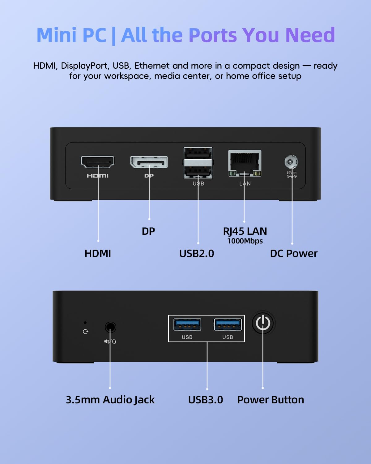 QAZIPO Mini PC - Intel Core i3-8109U -6