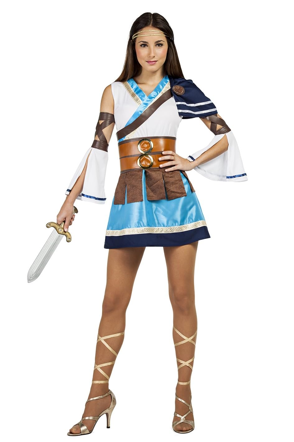 Kimokawaii Disfraz de Guerrera Griega Adulta