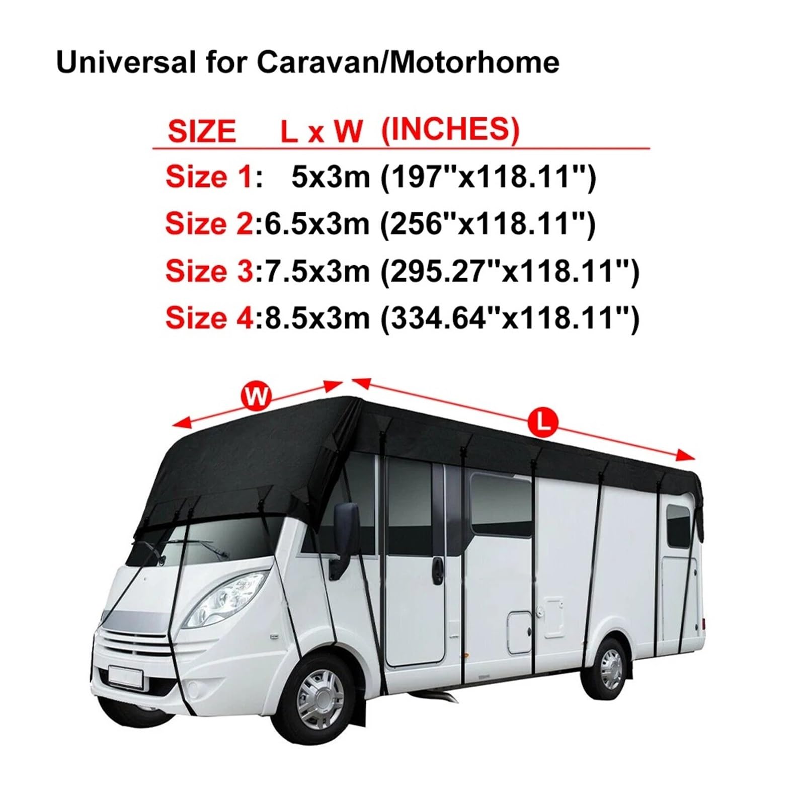 Funda De Protección para Coche Lona para Autocaravana 210D Cubierta para Techo Caravana Impermeable A Prueba Polvo Parasol Y Protección UV(5X3m)
