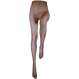Truform 15-20 mmHg Compression Pantyhose, Sheer 20 Denier Women\'s Shaping Tights, Taupe, Medium